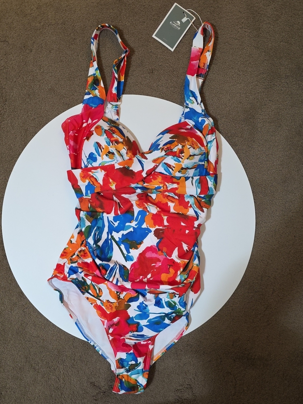 Floral Ruched One-Piece Swimsuit - Multicolor